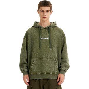 Men's Unisex Vintage Pullover Fall Winter Hoodies Sweatshirt Green Angel